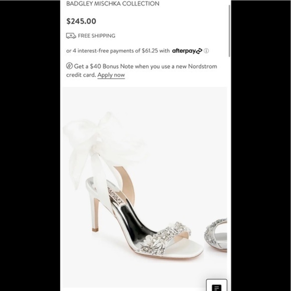 Badgley Mischka Bobbie Heel Ivory NEW - Picture 3 of 3